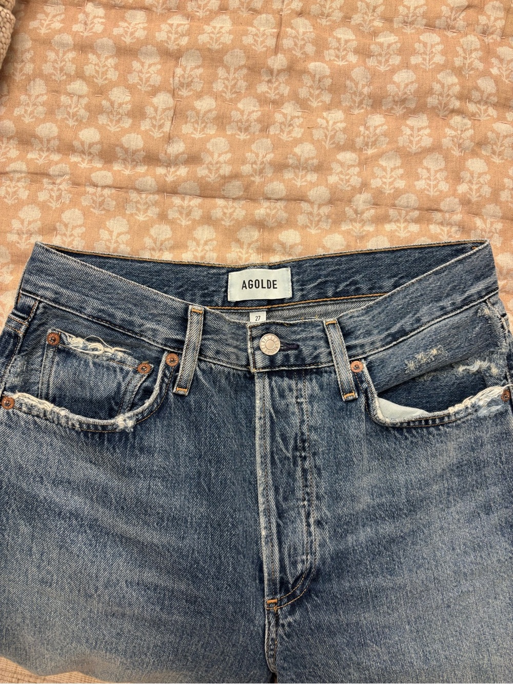 AGOLDE women’s Blue Distressed Jeans